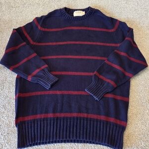 SOLD!!!! Mens Vintage L.L. Bean Striped Sweater LARGE Crewneck Navy Blue Red USA